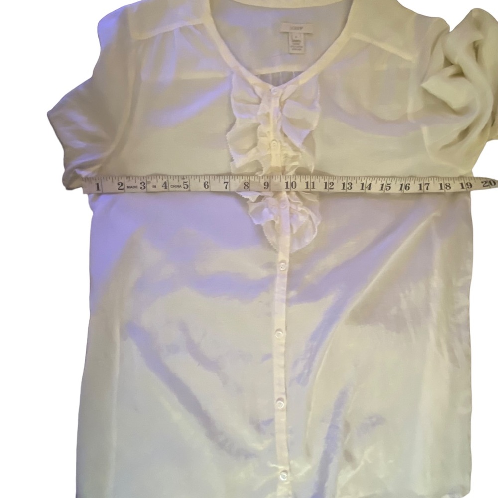 J.Crew Ruffled Front Button Down Blouse - image 2